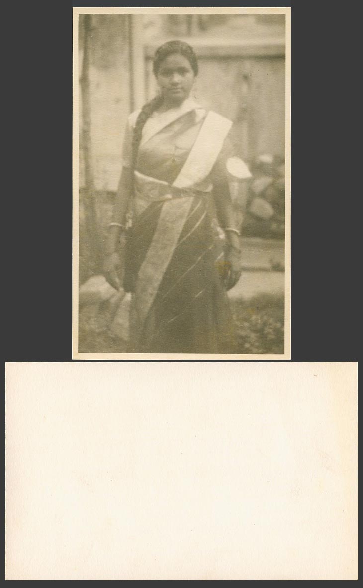 India Old Card Postcard Native Young Indian Woman Girl Lady Traditional Costumes