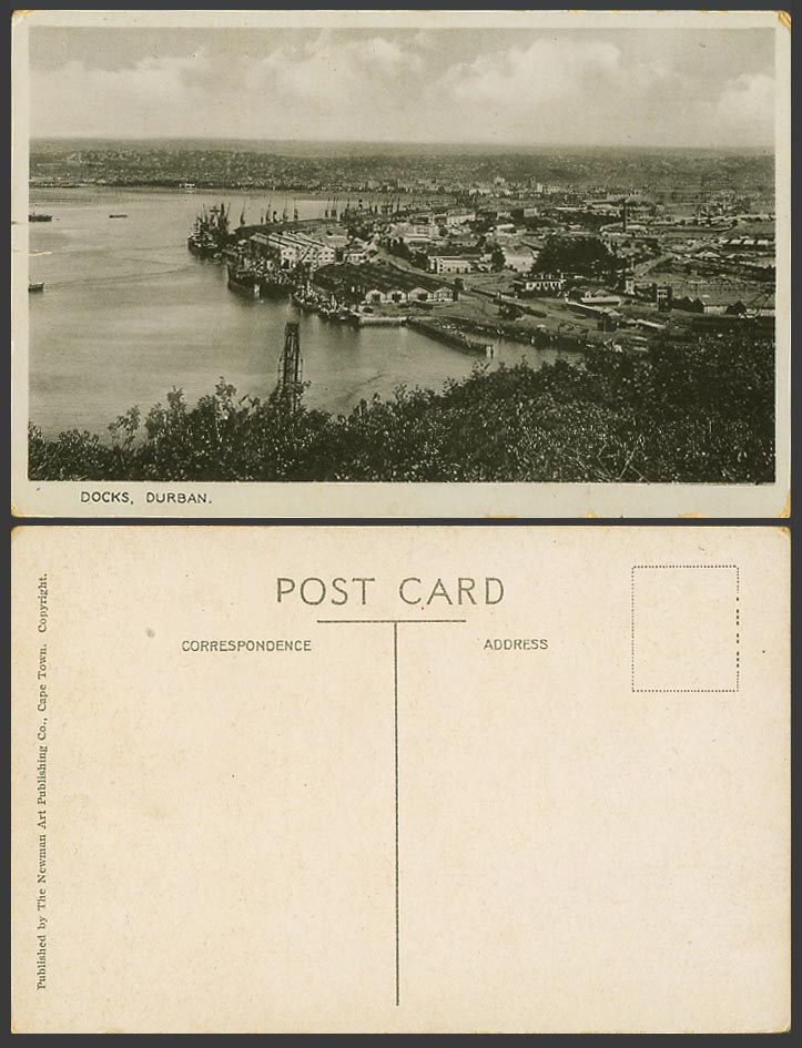 South Africa Old Postcard DURBAN DOCKS Harbour Ships Boats Panorama General View