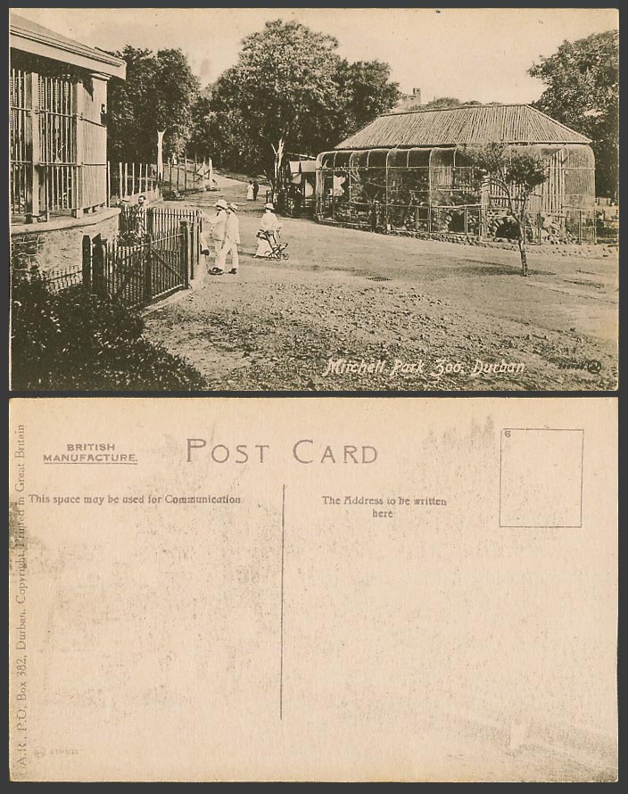 South Africa Old Postcard Mitchell Park Zoo, Durban, African Zoological Gardens