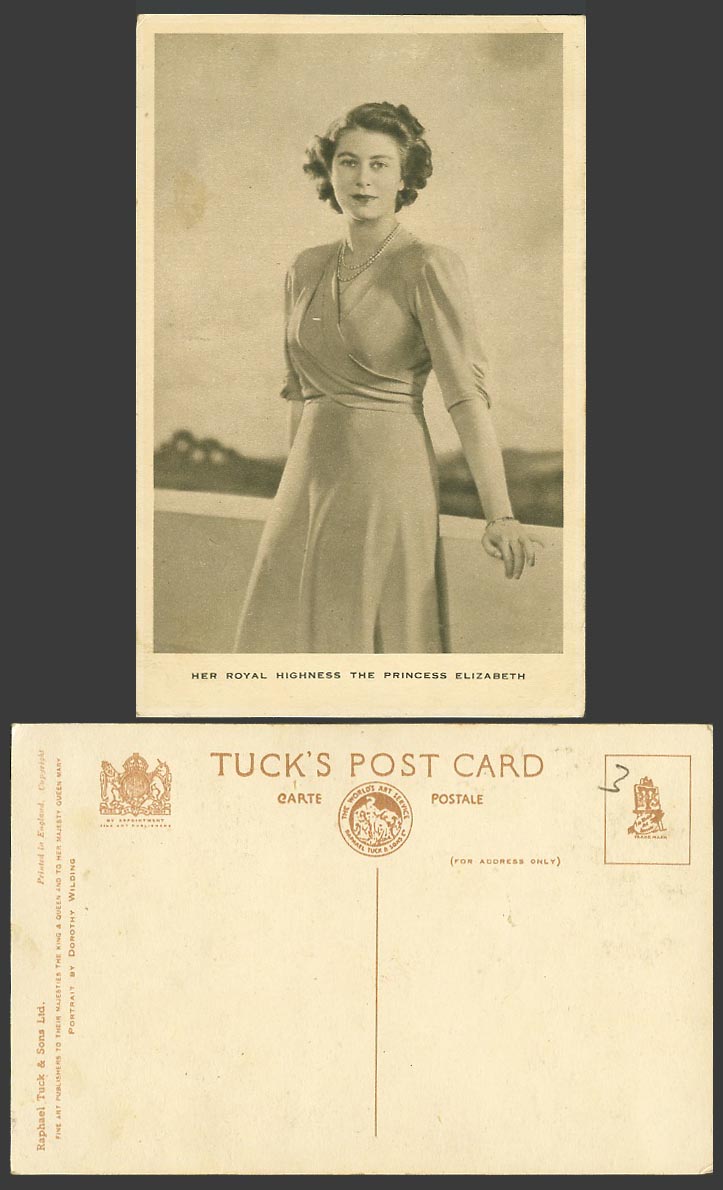 Her Royal Highness The Princess Elizabeth, Portrait Dorothy Wilding Old Postcard
