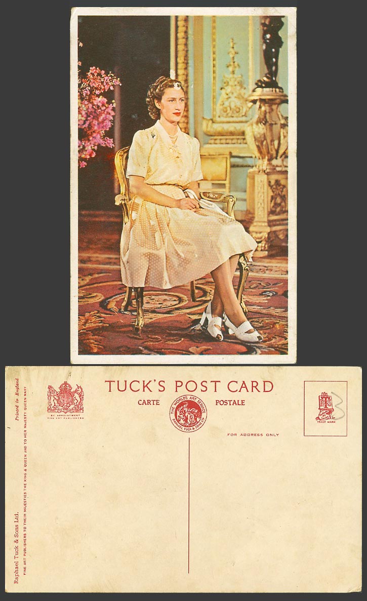 Young Princess Margaret, British Royalty Countess of Snowdon Old Tuck's Postcard