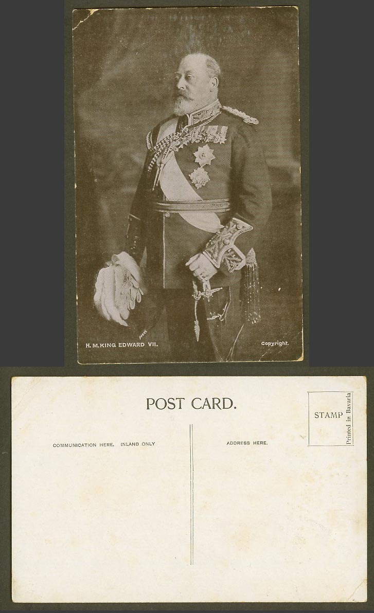His Majesty H.M. KING EDWARD VII 7th - KEVII KE7 - British Royalty Old Postcard