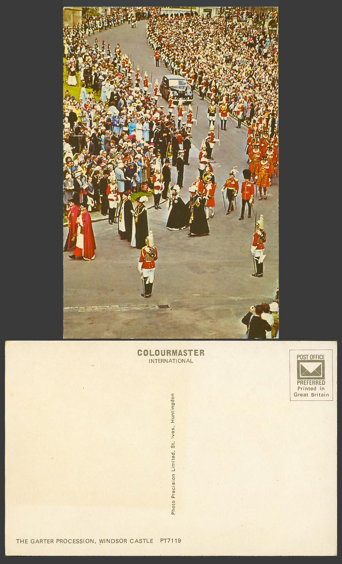 Windsor Castle, The Garter Procession, Street Scene, Costumes Berkshire Postcard