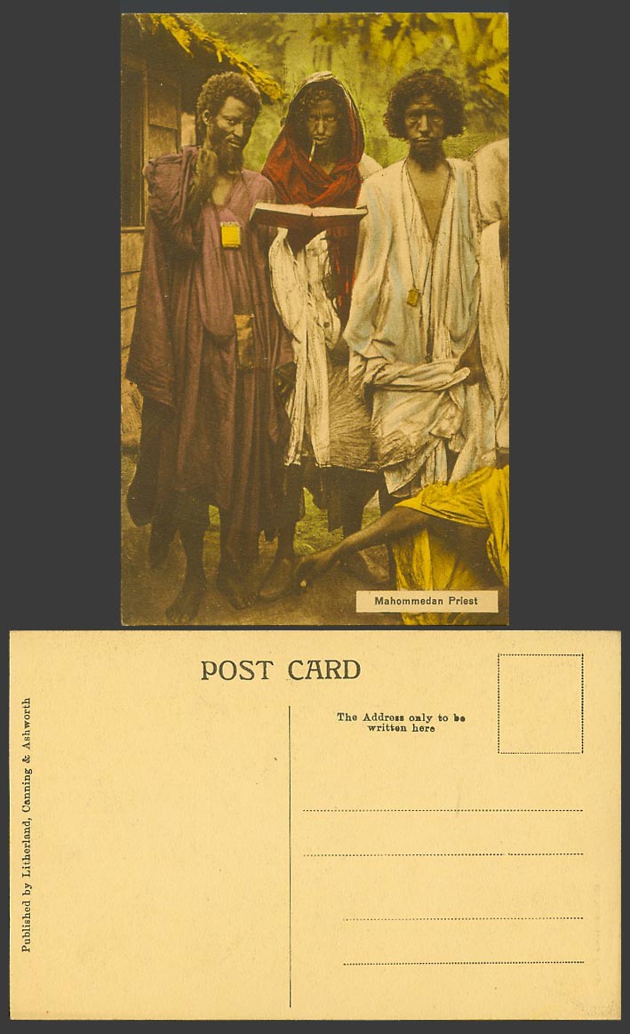 Sierra Leone Old Hand Tinted Postcard Native Mohammedan Priest Muslim Man & Book