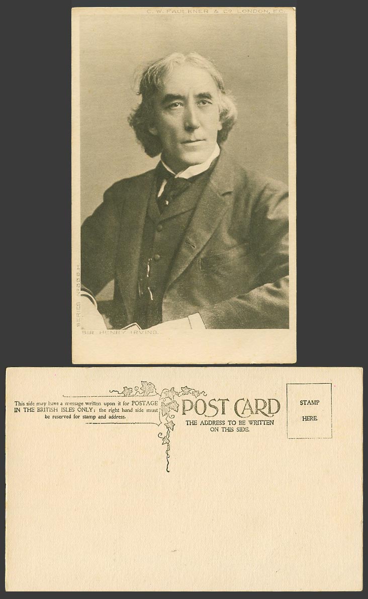 Stage Actor Sir John Henry Brodribb Henry Irving Victorian Era Old Postcard 336H