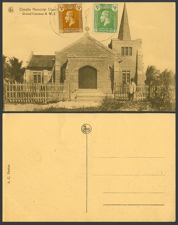 Cayman Islands Old Postcard Elmslie Memorial Church George Town Grand Cayman BWI