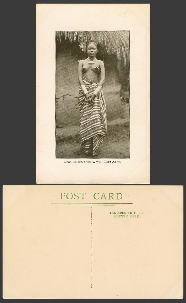 Sierra Leone Old Postcard Mendi Soloist Sherbro Native Woman - West Coast Africa