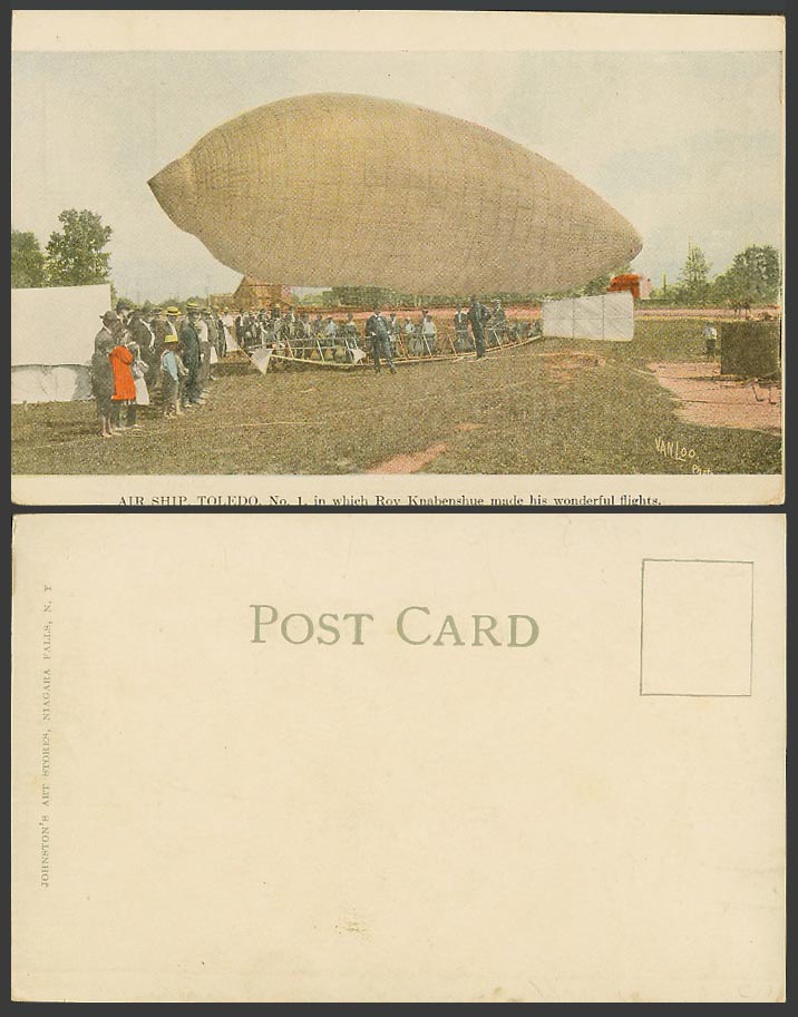 Airship Air Ship Toledo 1 Roy Knabenshue Dirigible Balloon Zeppelin Old Postcard