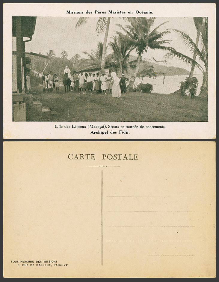 Fiji Old Postcard Archipel des Fidji Lepreux Island Makogai Horse Rider, Sisters