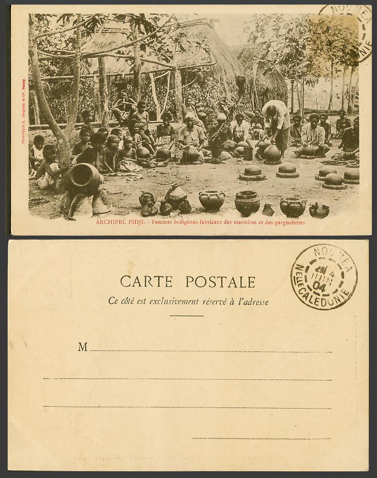 Fiji 1904 Old UB Postcard Archipel Fidji Native Women Making Pots & Gargoulettes
