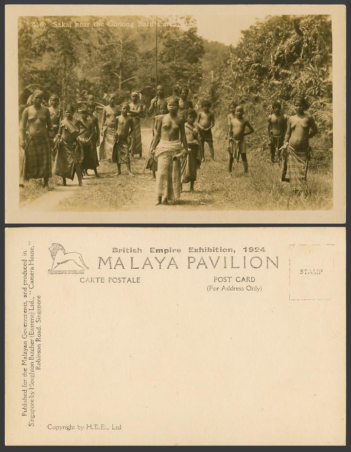 Perak British Empire Exhibition 1924 Old RP Postcard Sakai nr. Gunong Batu Puteh