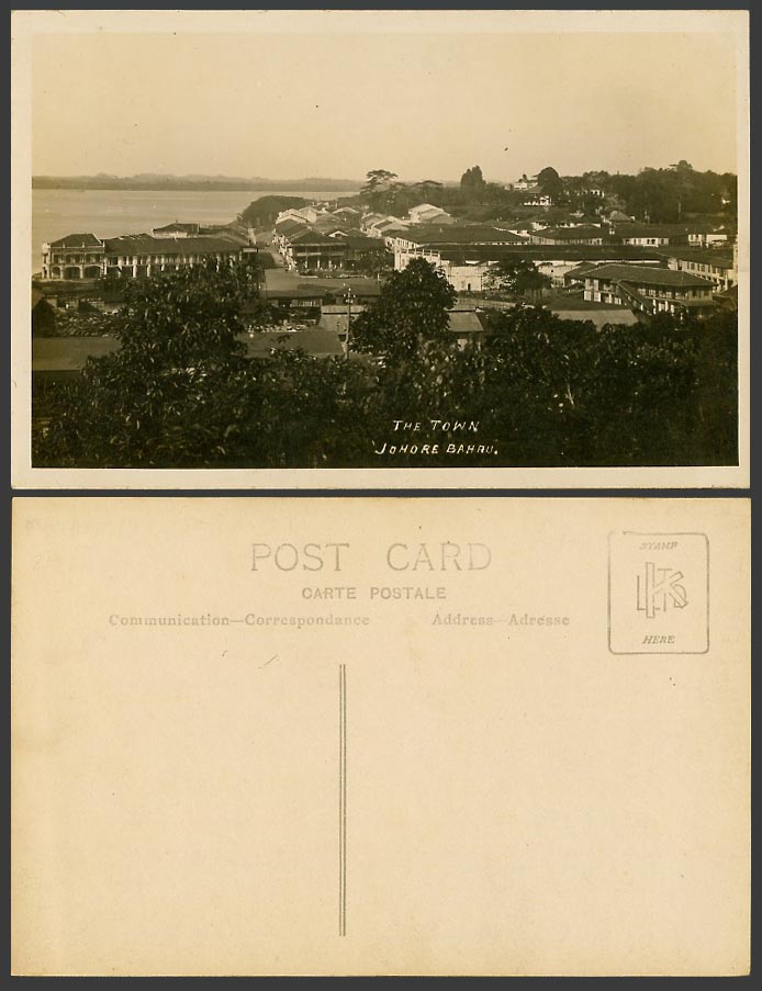 Johore Bahru, The Town, General View Panorama Old Real Photo Postcard Johor Baru