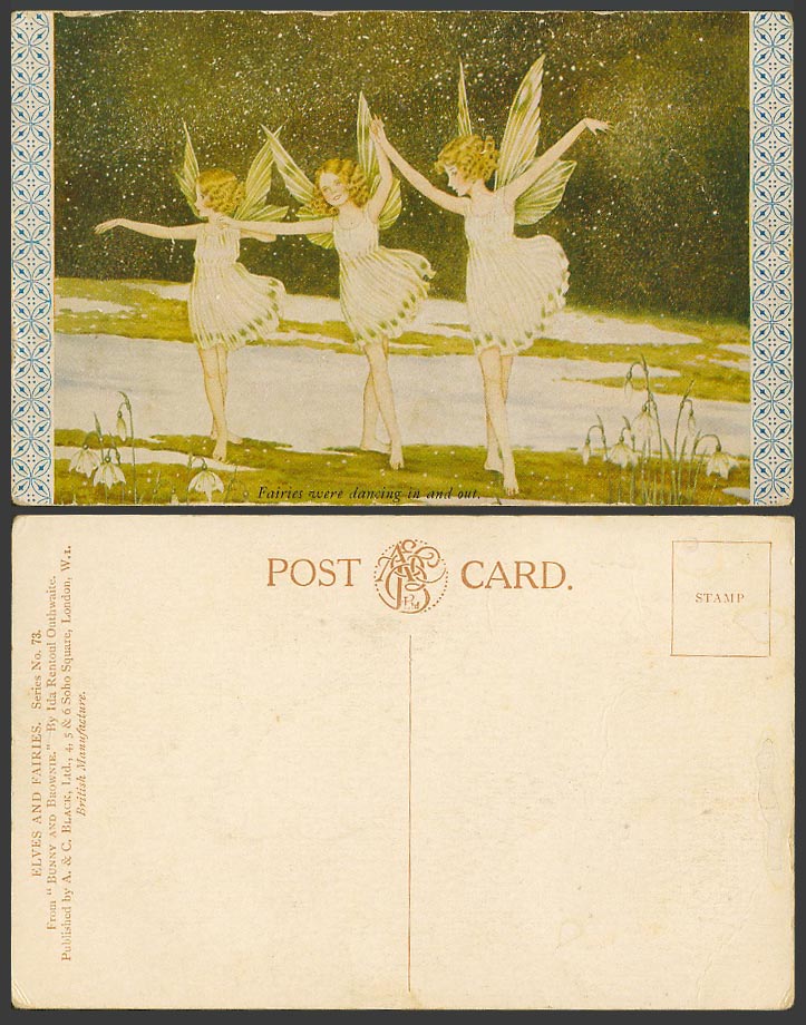 I.R. Outhwaite Old Postcard Fairies were Dancing In & Out Elves and Fairies N.73