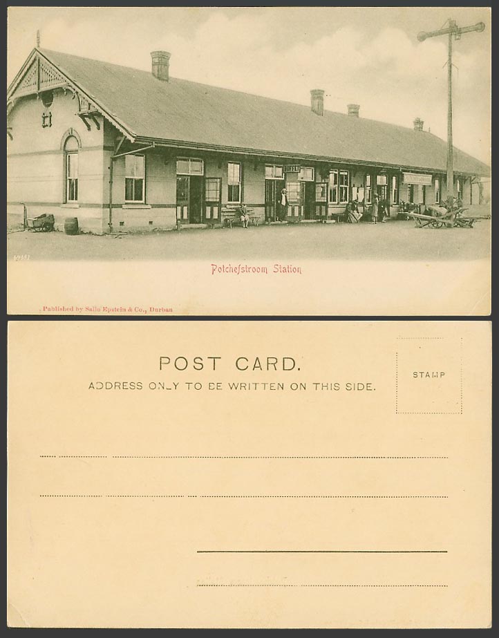 South Africa Old Postcard Potchefstroom Railway Train Station, Buffet Restaurant