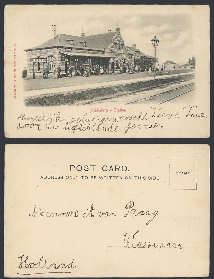 South Africa Old UB Postcard Heidelberg Railway Station Train Station, Railroads