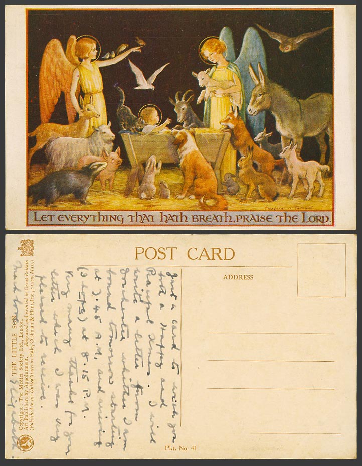 Margaret W. Tarrant Old Postcard The Little Son Pig Cat Fox Chamois Rabbit Sheep