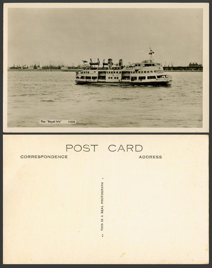 MV Royal Iris Motor, Vessel Mersey Ferry Boat Ship Old Real Photo Postcard 11333