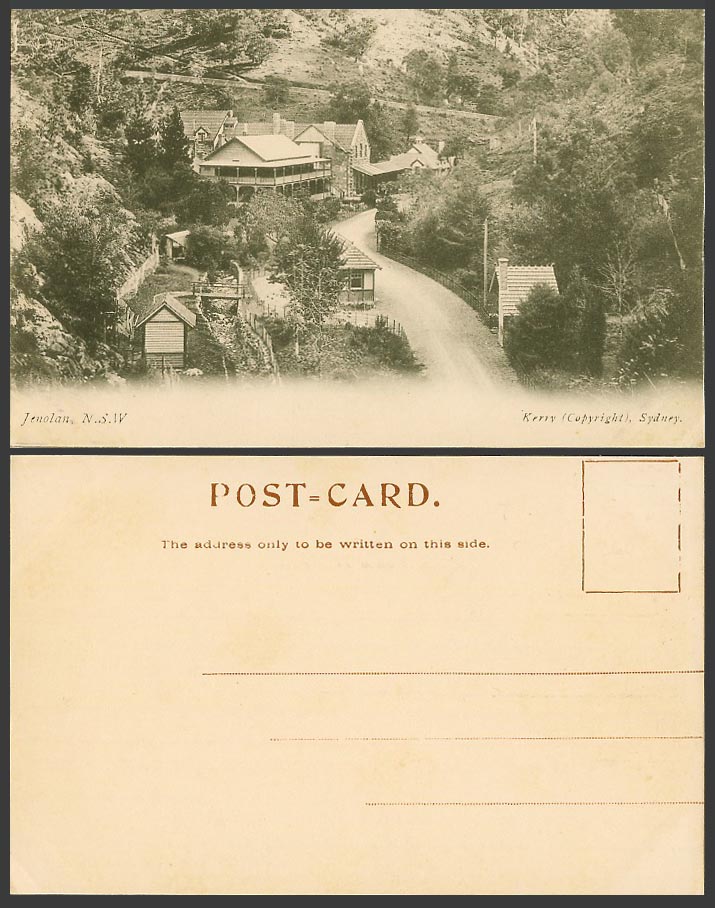 Australia Old Postcard Jenolan Bridge Street Scene New South Wales Blue Mountain