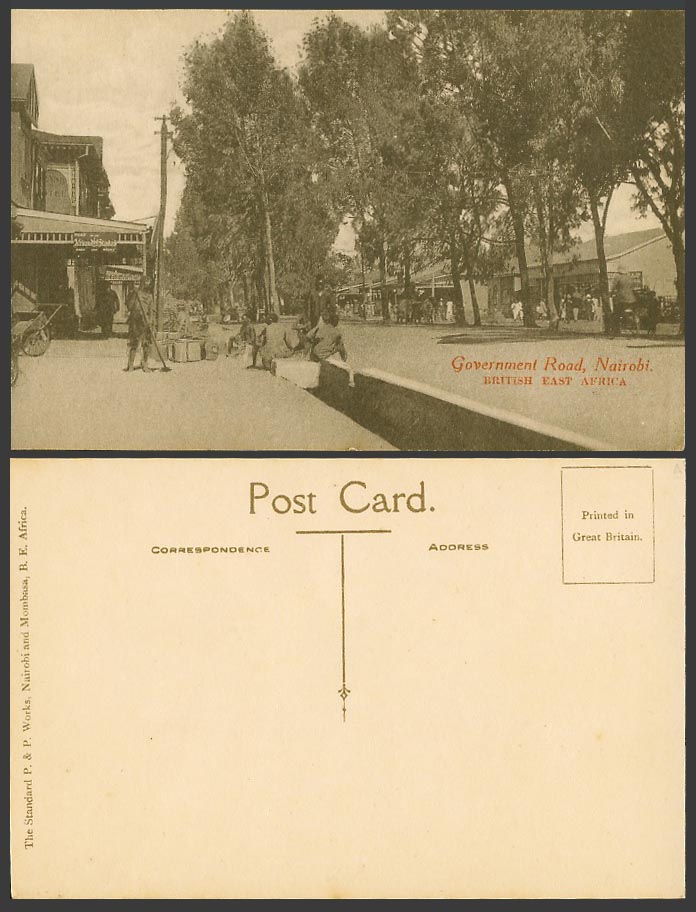 Kenya Old Postcard Nairobi, Government Road, Street Sweeper, British East Africa