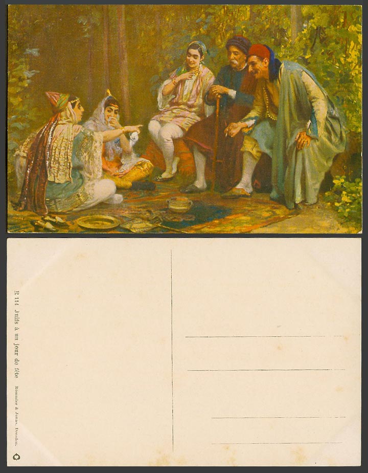 Jews Celebration Jewish Traditional Costume Juifs a un jour de fete Old Postcard
