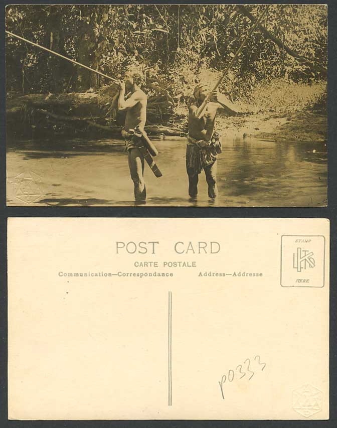 Pahang Malaya Old RP Postcard Native Sakai Sakais Blowpipe Lowland Semang Tribes
