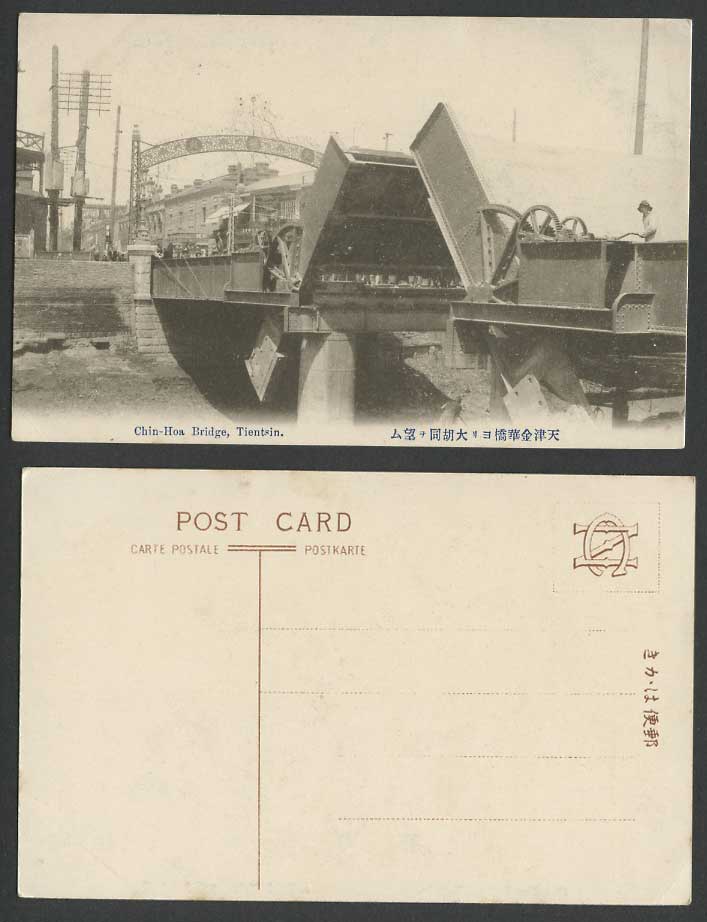 China Old Postcard Tientsin, Chin-Hoa Opening Tien-Hu-Tong Gate and Street Scene