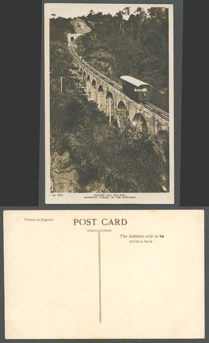 Penang Hill Railway Train Showing Tunnel in The Distance Old Real Photo Postcard