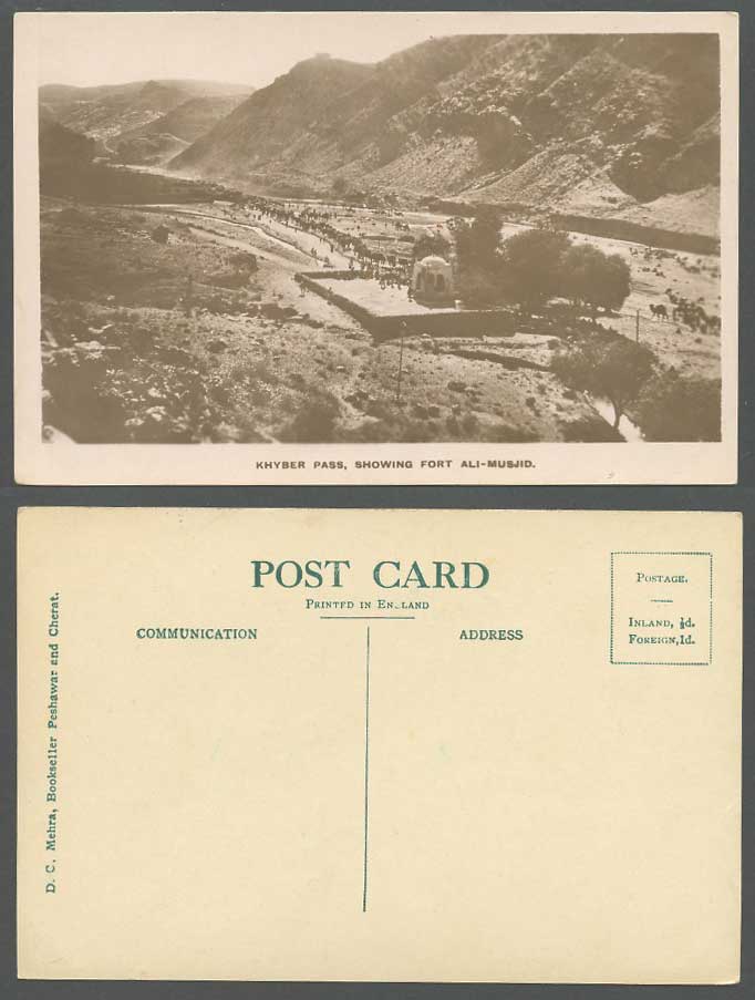 Pakistan India NWF, Khyber Pass Fort Ali Masjid Fortress Old Real Photo Postcard