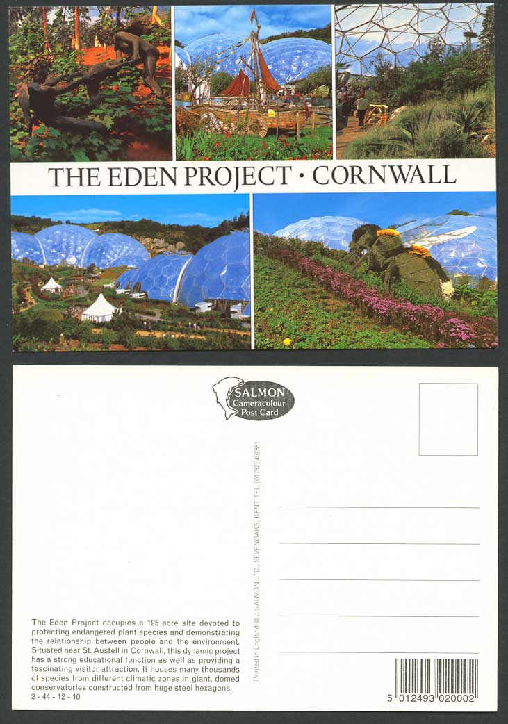 Cornwall The Eden Project near St Austell Conservatories Multiview Postcard Boat