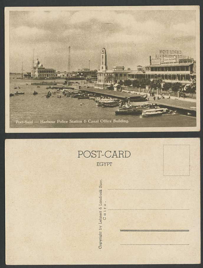 Egypt Old Postcard Port Said, Harbour Police Station, Suez Canal Company Offices