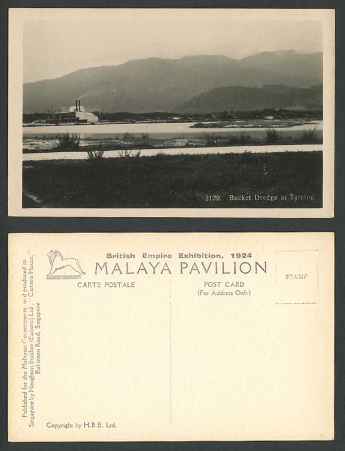 Perak Bucket Dredge Taiping Panorama British Empire Exhibition 1924 Old Postcard