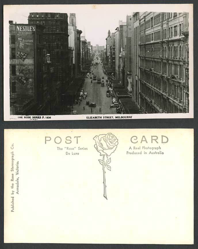 Australia Old Photo Postcard Elizabeth Street Scene Melbourne TRAM London Stores