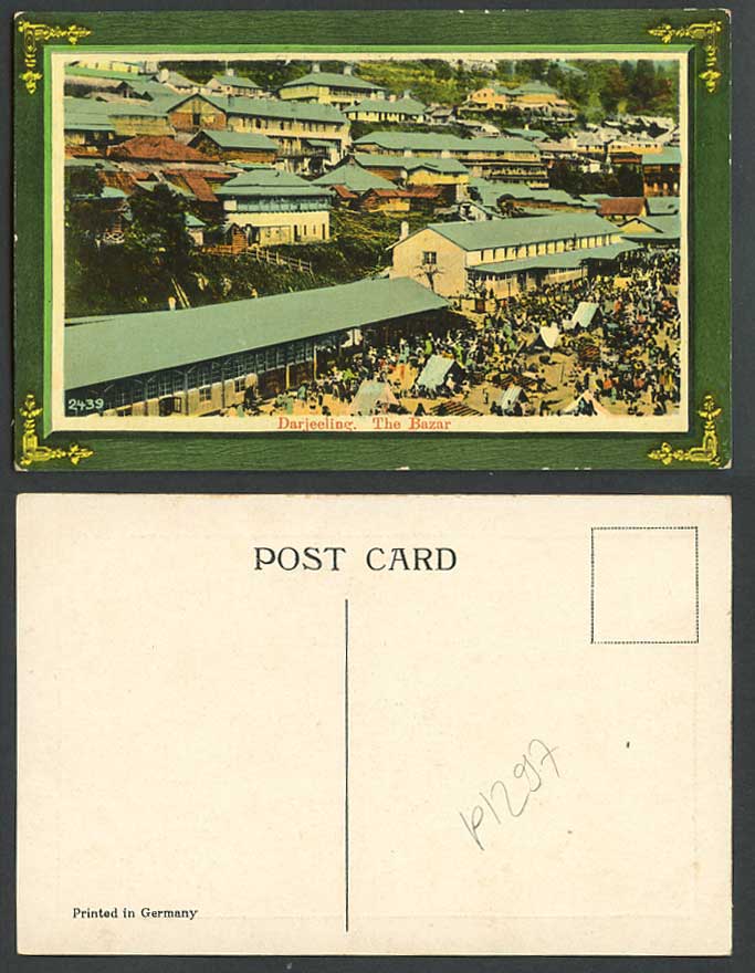 India Old Colour Postcard Darjeeling The Bazar Ethnic Native Market Street Scene