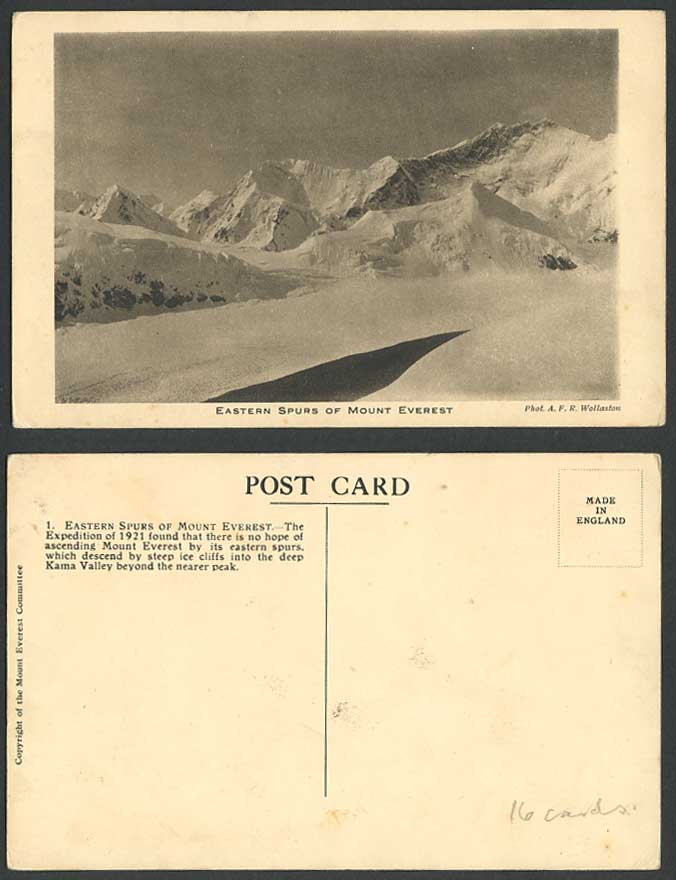 TIBET China Eastern Spurs Mount Everest Expedition 1921 Kama Valley Old Postcard