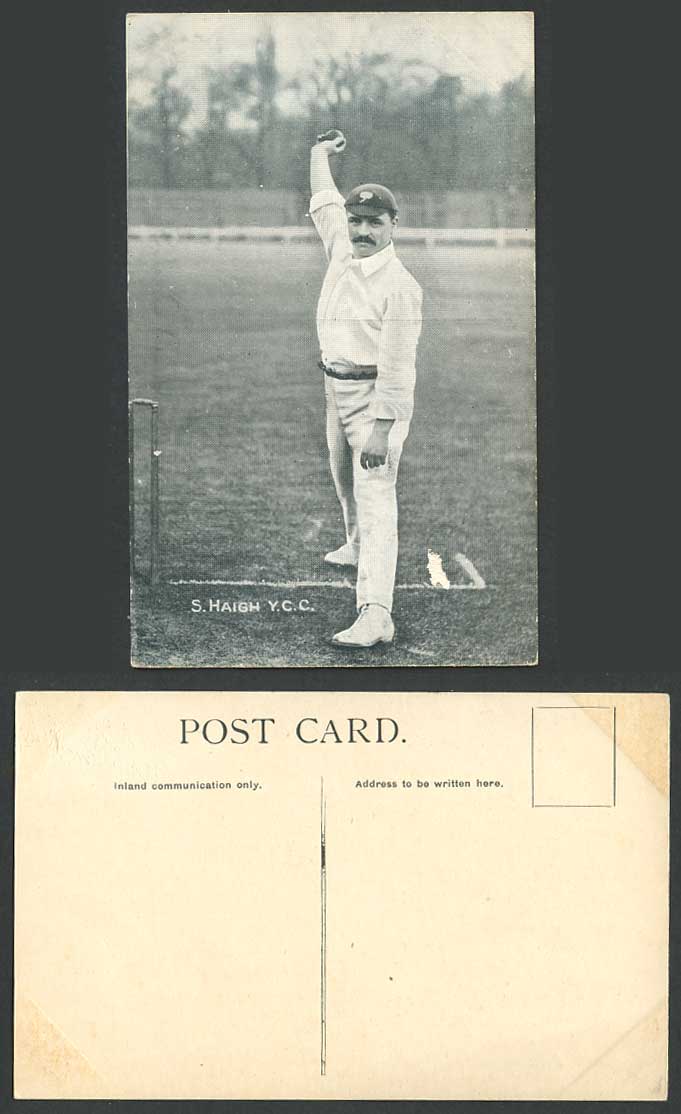 S. Schofield Haigh Y.C.C. Cricketer Yorkshire County Cricket Club Old Postcard