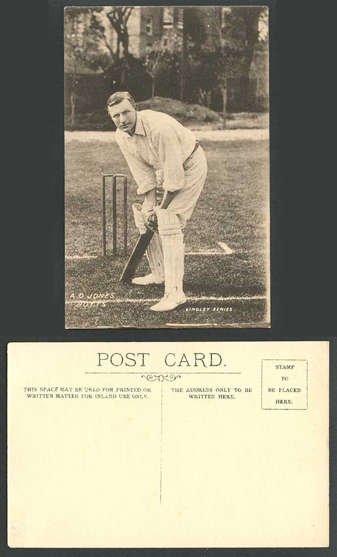 Cricket, Arthur Owen A. O. Jones Cricketer Notts Rugby Union Player Old Postcard