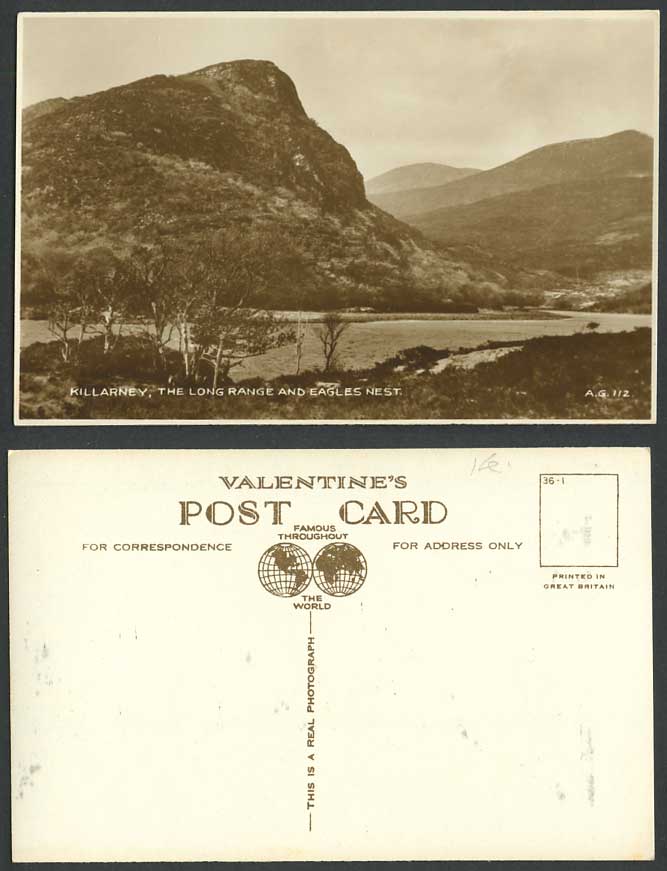 Ireland Irish Old RP Postcard Long Range Eagles Nest Mountain Killarney Co Kerry