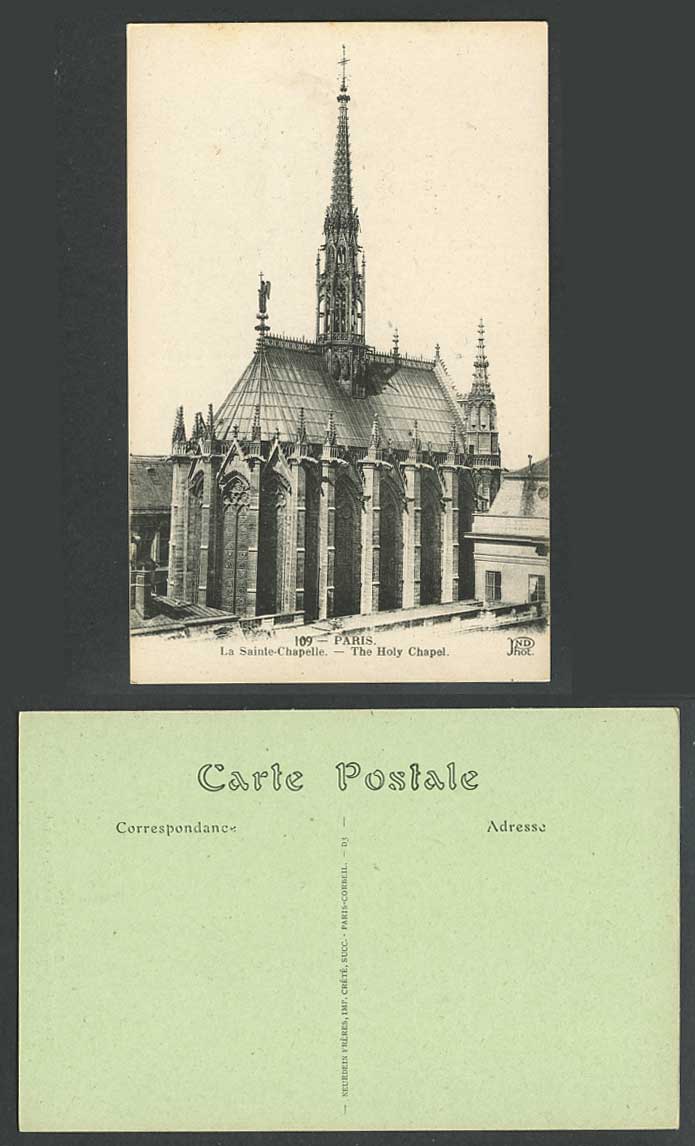 France, Paris La Sainte-Chapelle Holy Chapel Church Old Postcard Neurdein Freres