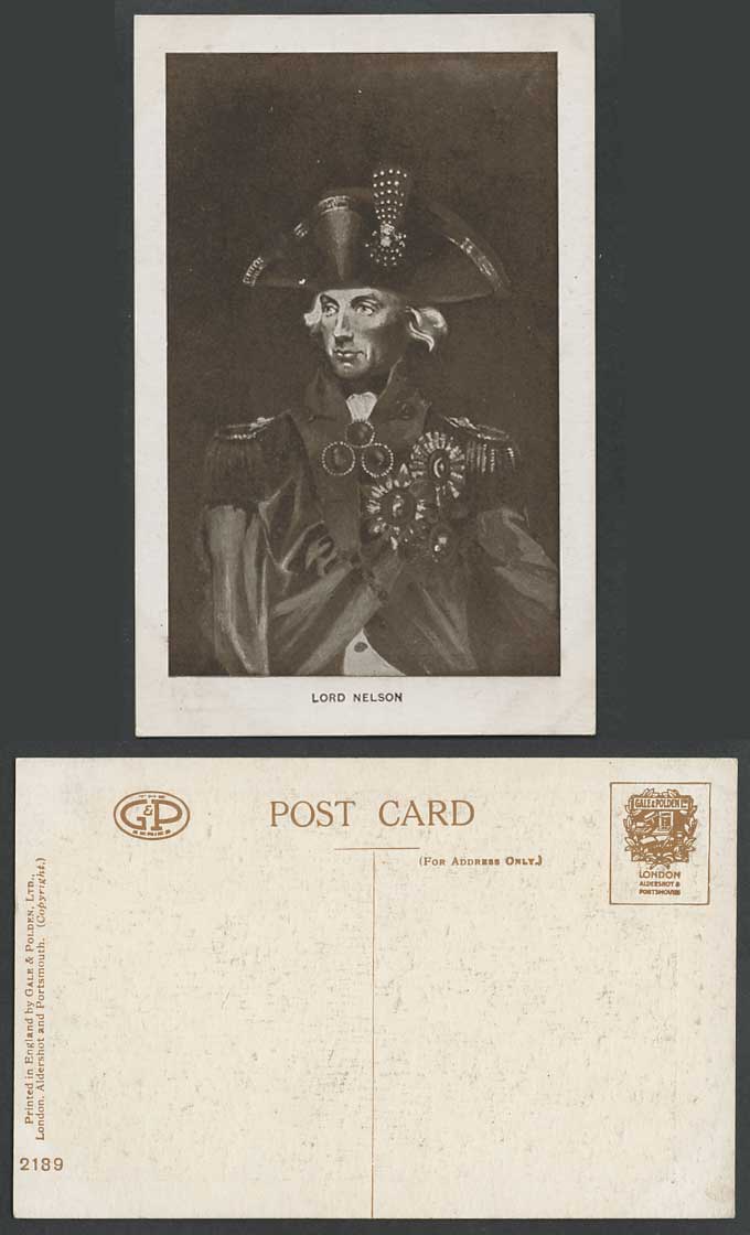 Lord Nelson British Royal Navy Flag Officer Battle of Trafalgar War Old Postcard