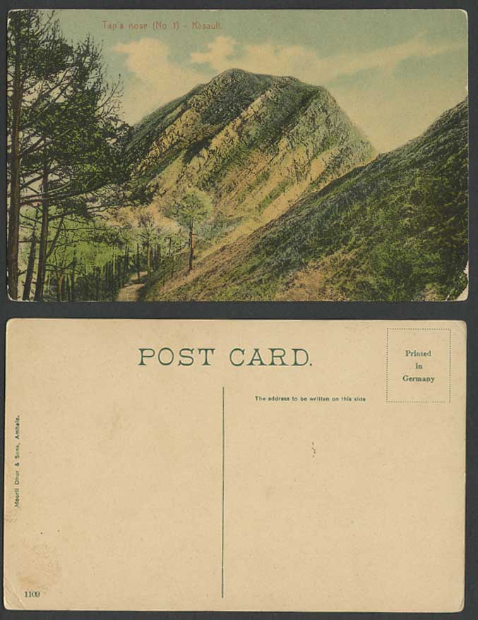 India Old Colour Postcard KASAULI TAPS NOSE, Himachal Pradesh Mountain Path Road