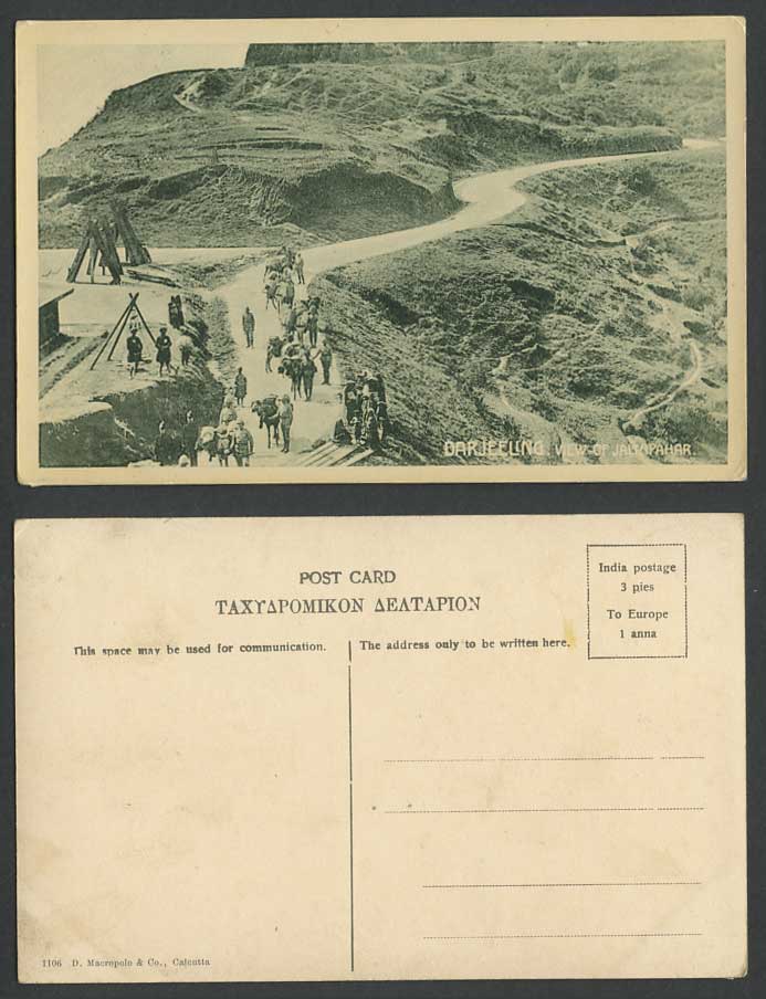 India Old Postcard Darjeeling View of Jallapahar, Soldiers wear Military Uniform
