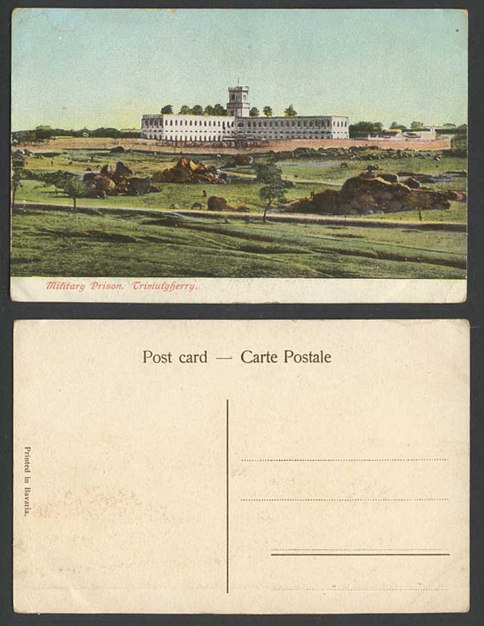 India Old Colour Postcard MILITARY PRISON, TRIMULGHERRY, Rocks Jail General View