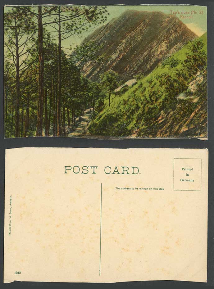 India Old Colour Postcard KASAULI TAP'S NOSE No.2 Himachal Pradesh Mountain Path