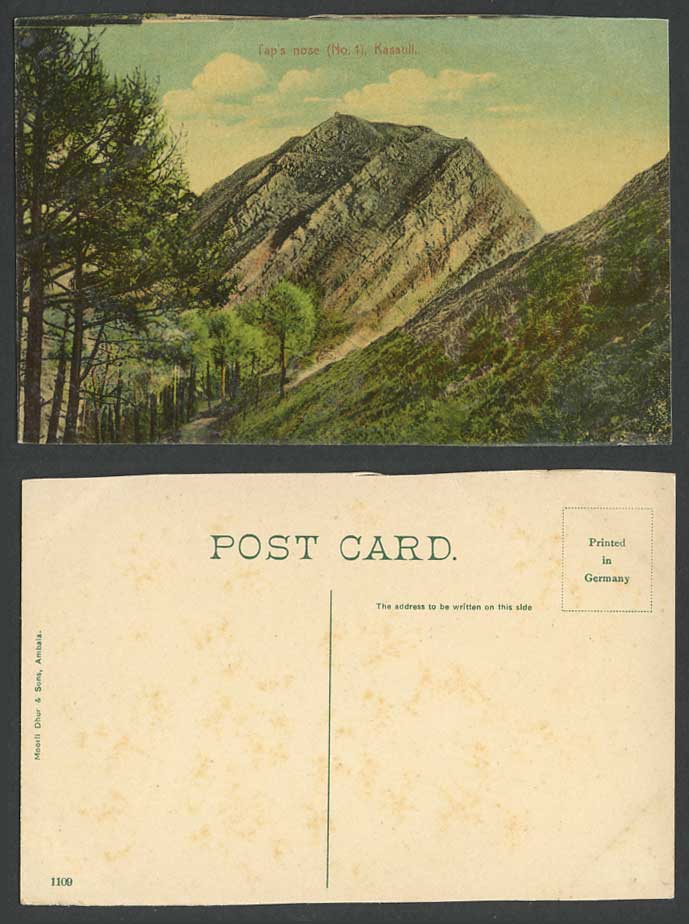 India Old Colour Postcard KASAULI TAP'S NOSE No.1 Himachal Pradesh Mountain Path