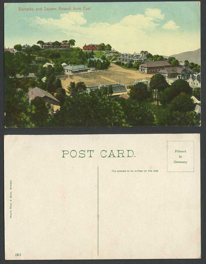 India Old Postcard Military Barracks and Square Kasauli from East, Parade Ground