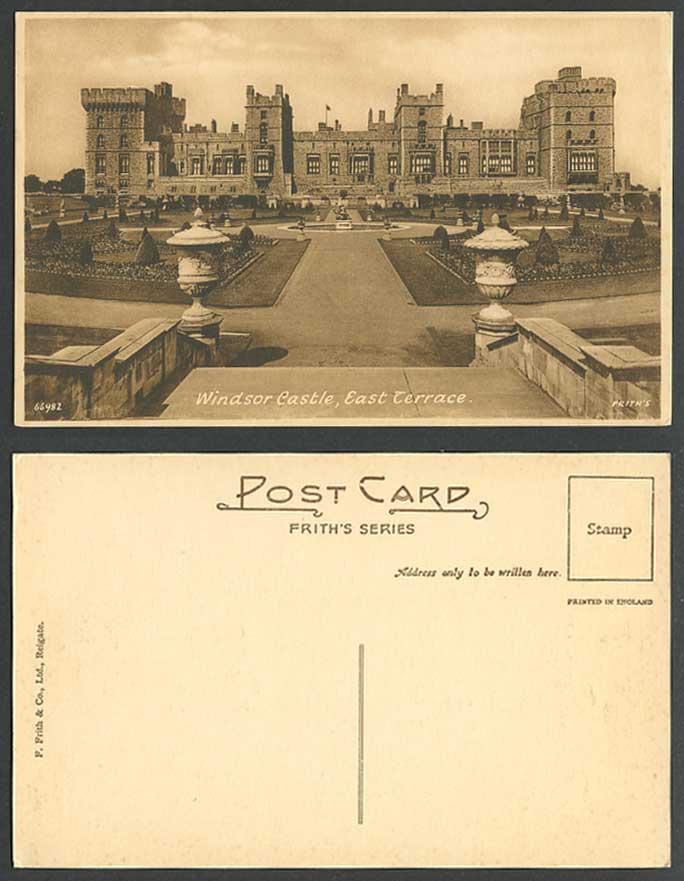 Windsor Castle East Terrace Garden Fountain Berkshire Old Postcard Frith's Serie