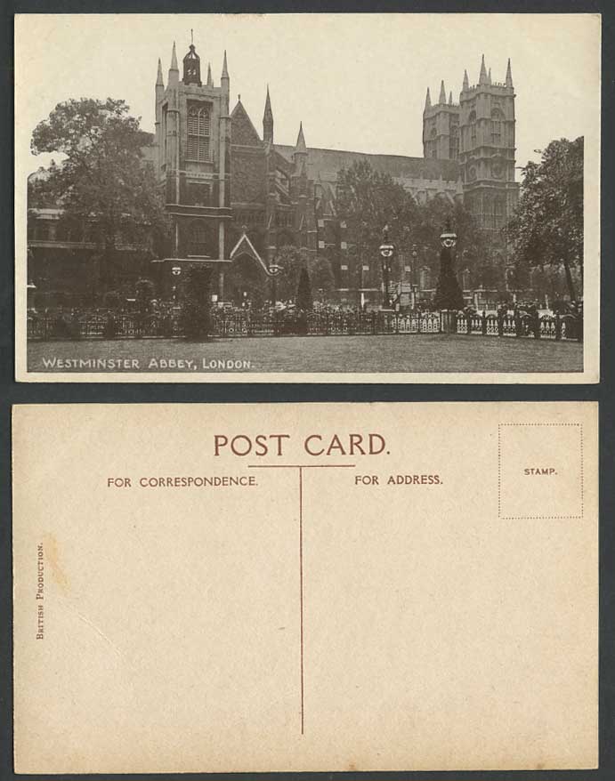 London Old Postcard Westminster Abbey Building England