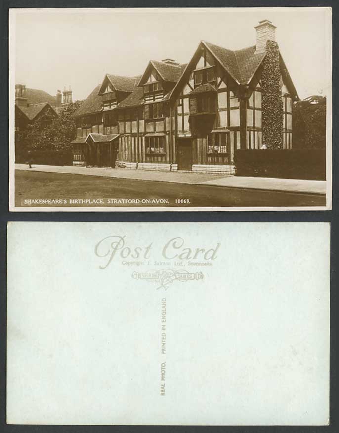 Stratford-on-Avon Shakespeare's Birthplace House Cottage Old Real Photo Postcard
