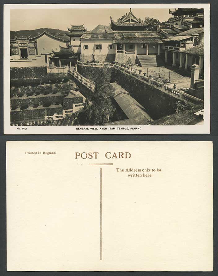 Penang Old Real Photo Postcard Ayer Itam Temple General View Kek Lok See, Malaya