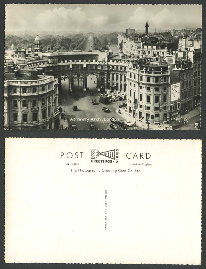 London Old Real Photo Postcard ADMIRALTY ARCH, Street Scene & Vintage Motor Cars